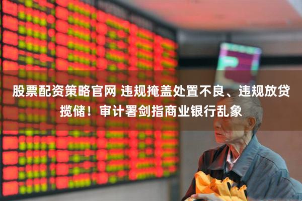 股票配资策略官网 违规掩盖处置不良、违规放贷揽储！审计署剑指商业银行乱象