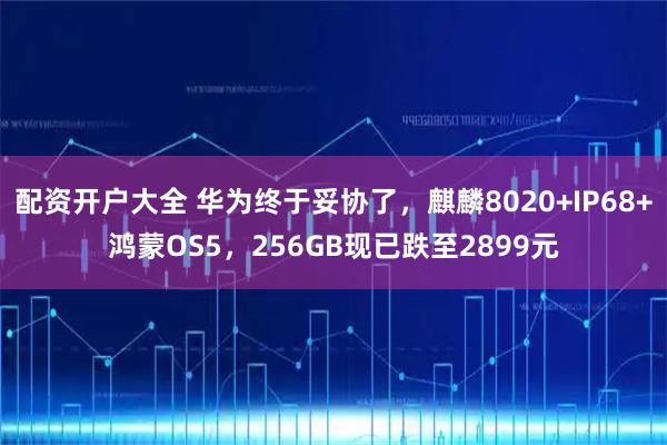 配资开户大全 华为终于妥协了，麒麟8020+IP68+鸿蒙OS5，256GB现已跌至2899元